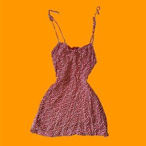 xs/s floral red and white mini spring dress
